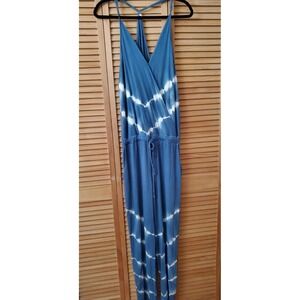 Young, Fabulous & Broke Chrissy Blue Tie Dye Racerback Jumpsuit Size Xtra Large